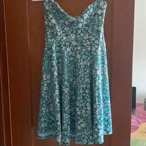 Strapless floral dress